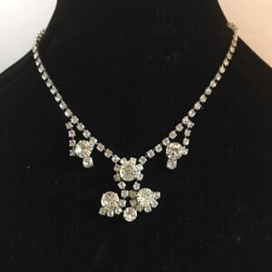 Vintage Rhinestone Choker/ Necklace  9"